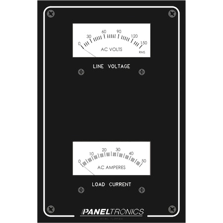 Paneltronics Ac Meter Panel 0-150 Ac Voltmeter & 0-50 Amp 9982304B